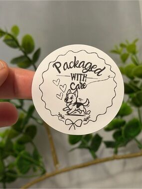Packaged With Care German Shepherd 2” Round Stickers 200 Labels Hearts